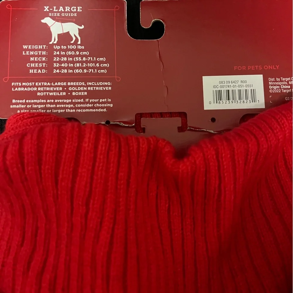 Red Dog Pet Extra large Chunky Knit Sweater